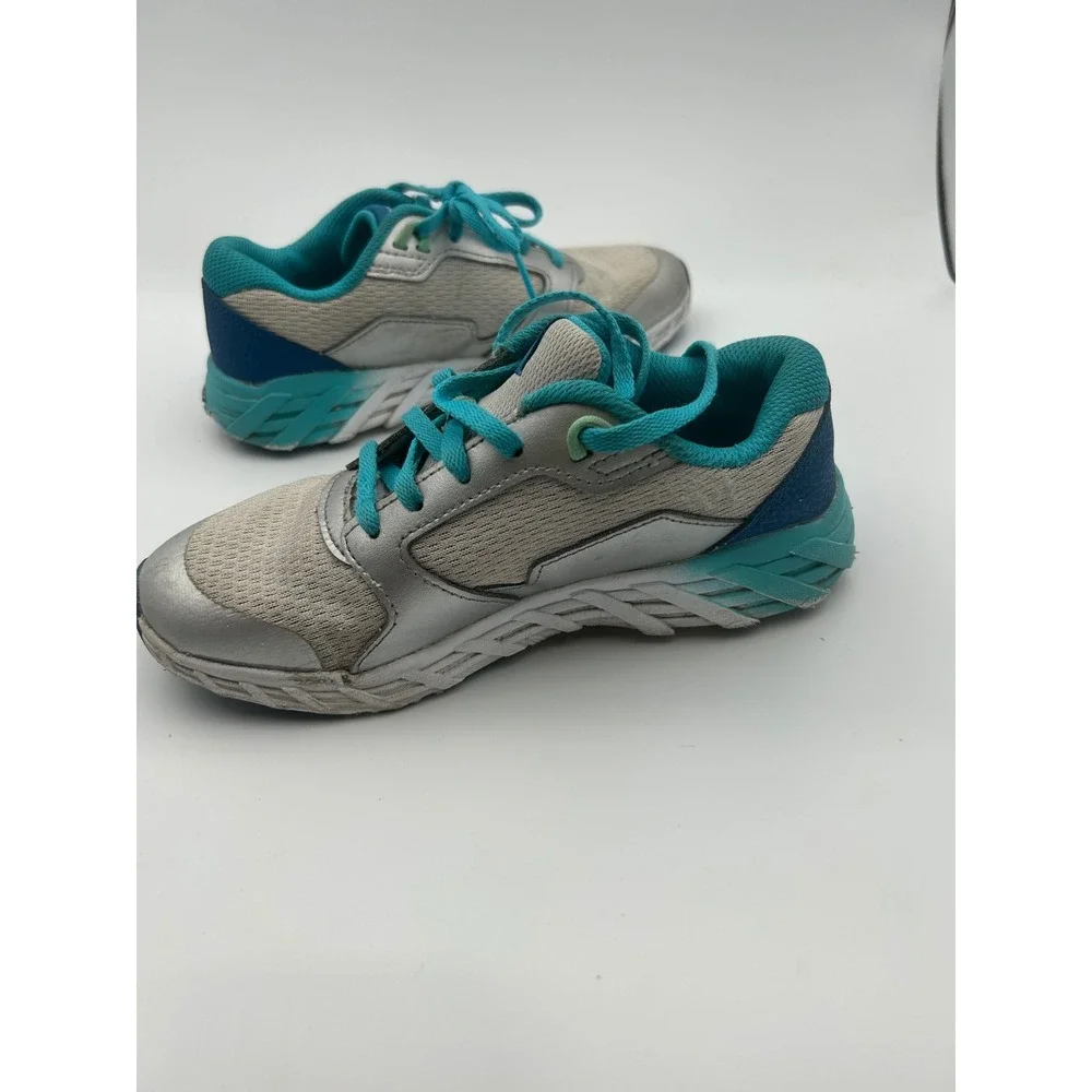 Saucony Kids Silver Teal Mesh Leather Running‎ Shoes SK167473 Size 3.5W